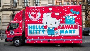 Wrapped Sanrio Hello Kitty Cafe truck for US marketing tour