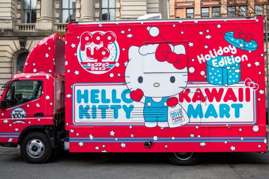 Wrapped Sanrio Hello Kitty Cafe truck for US marketing tour