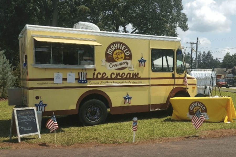 Exterior 5 Mayfield Dairy Custom Ice Cream Truck Ice Cream Trailer Ice Cream Cart Brand Activation Marketing Activation Experiential Marketing Truck Food Truck Activation