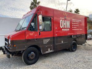 Exterior of Ohm coffee truck wrap