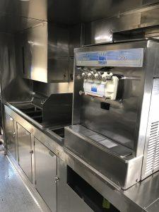 Soft serve machine and sink on the Oak Avenue catering truck