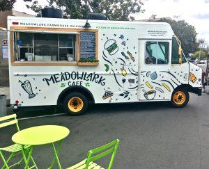 Meadowlark burger food truck with open serving window