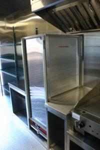 CMK California Mobile Kitchens catering trailer interior cabinets