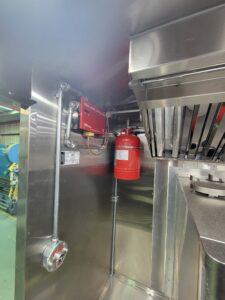 Fire suppression system inside of Mountain Lotus Provisions food truck