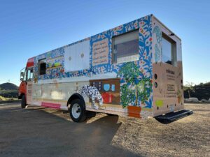 Exterior of Semihandmade experiential marketing vehicle from rear driver's side angle
